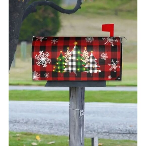 Christmas MailBox Cover Red 21x18in Adjustable strap and buckle NEW - Picture 1 of 3